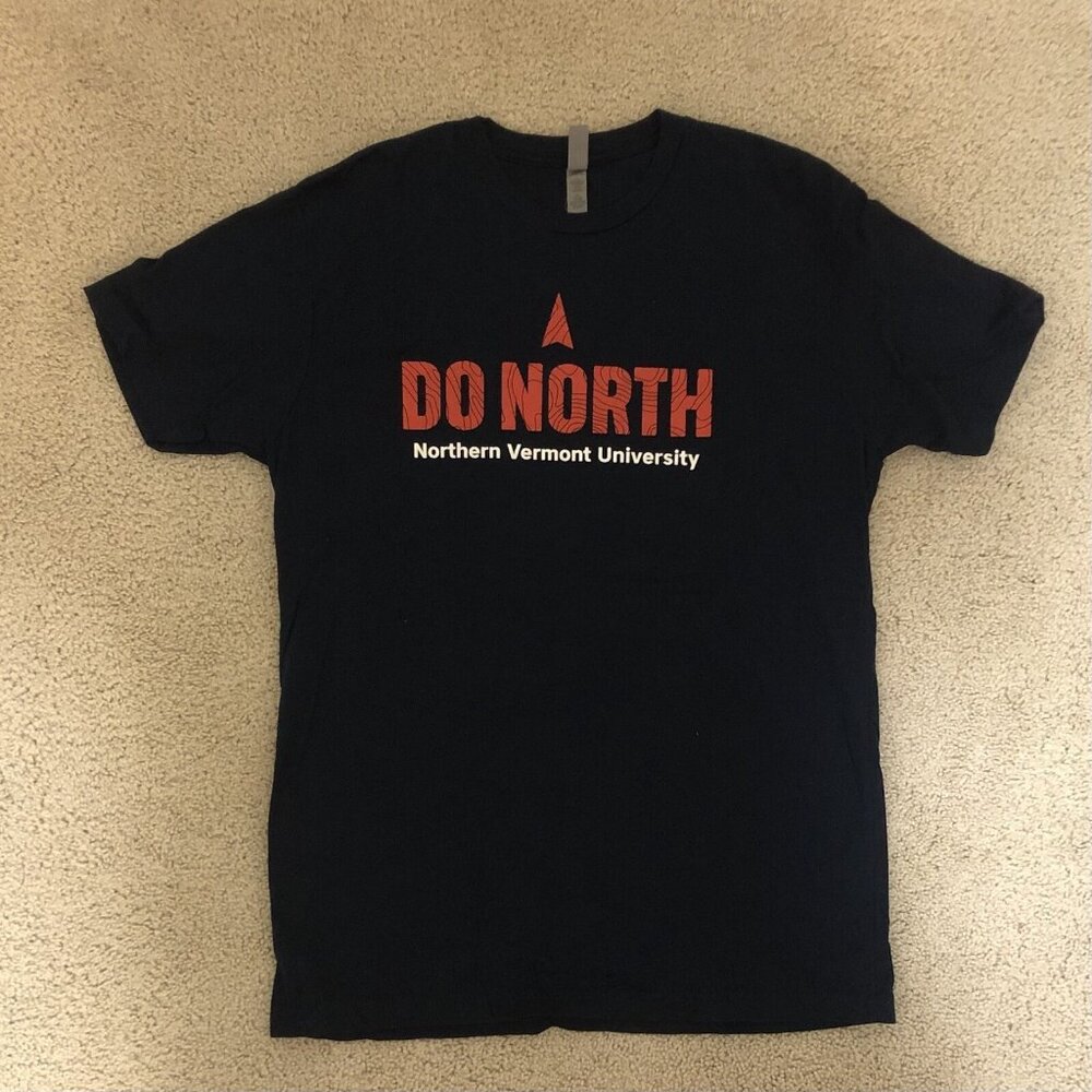 Northern Vermont University Do North T-Shirt NVU Navy Blue Adult Medium
